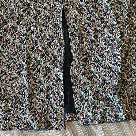 Vintage metallic maxi dress retro 70s Hippie L XL 14 - Picture 3 of 9